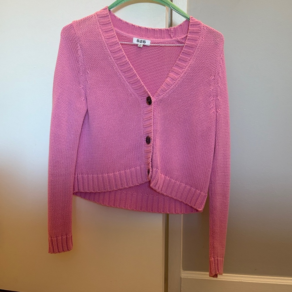525 America Pink Cardigan Sweater